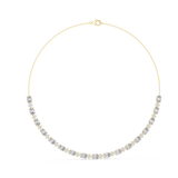 14K Solid Gold Lab Diamond Station Necklace, Yellow Gold, view 1