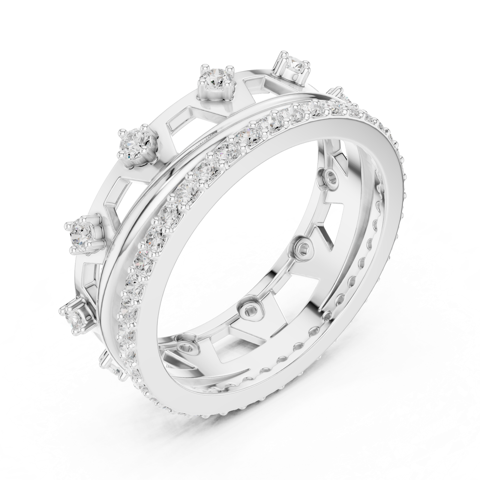 Gold Ring R24, White Gold, view 2