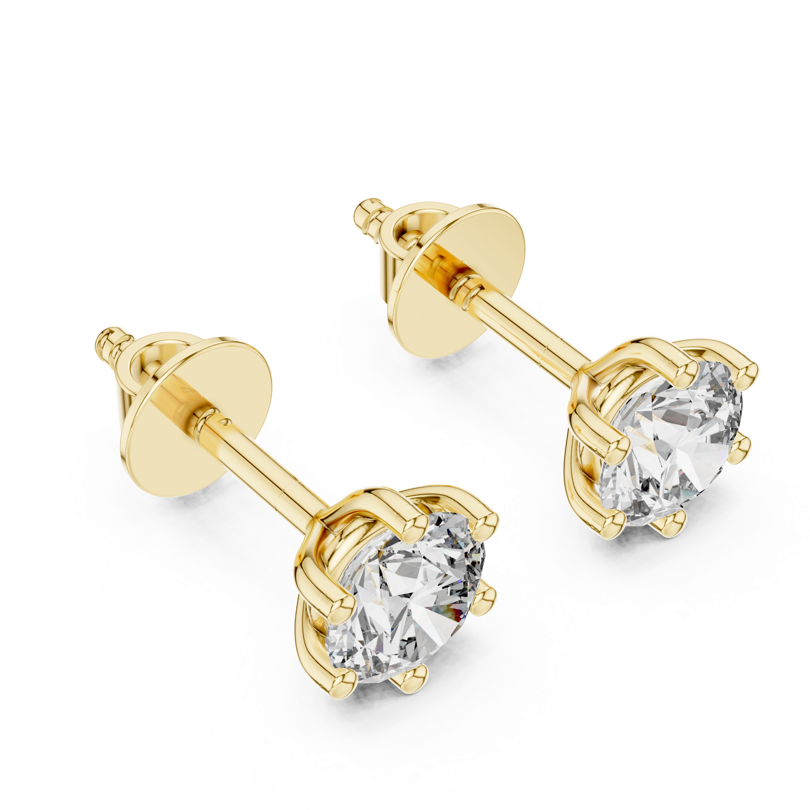 Gold Earrings ER-0012, Yellow Gold, view 2