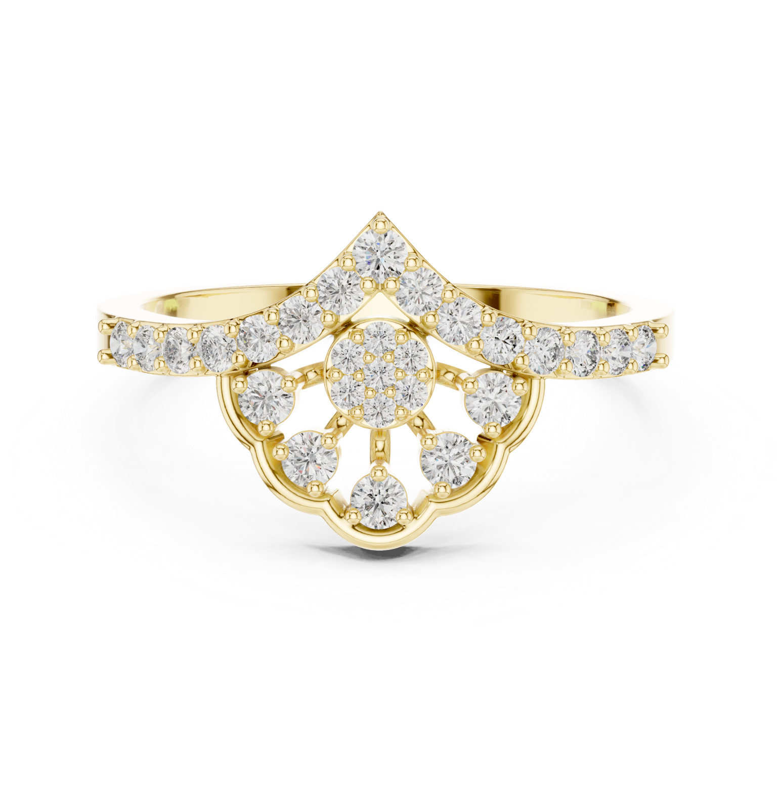 Gold Ring ALR-164, Yellow Gold, view 4