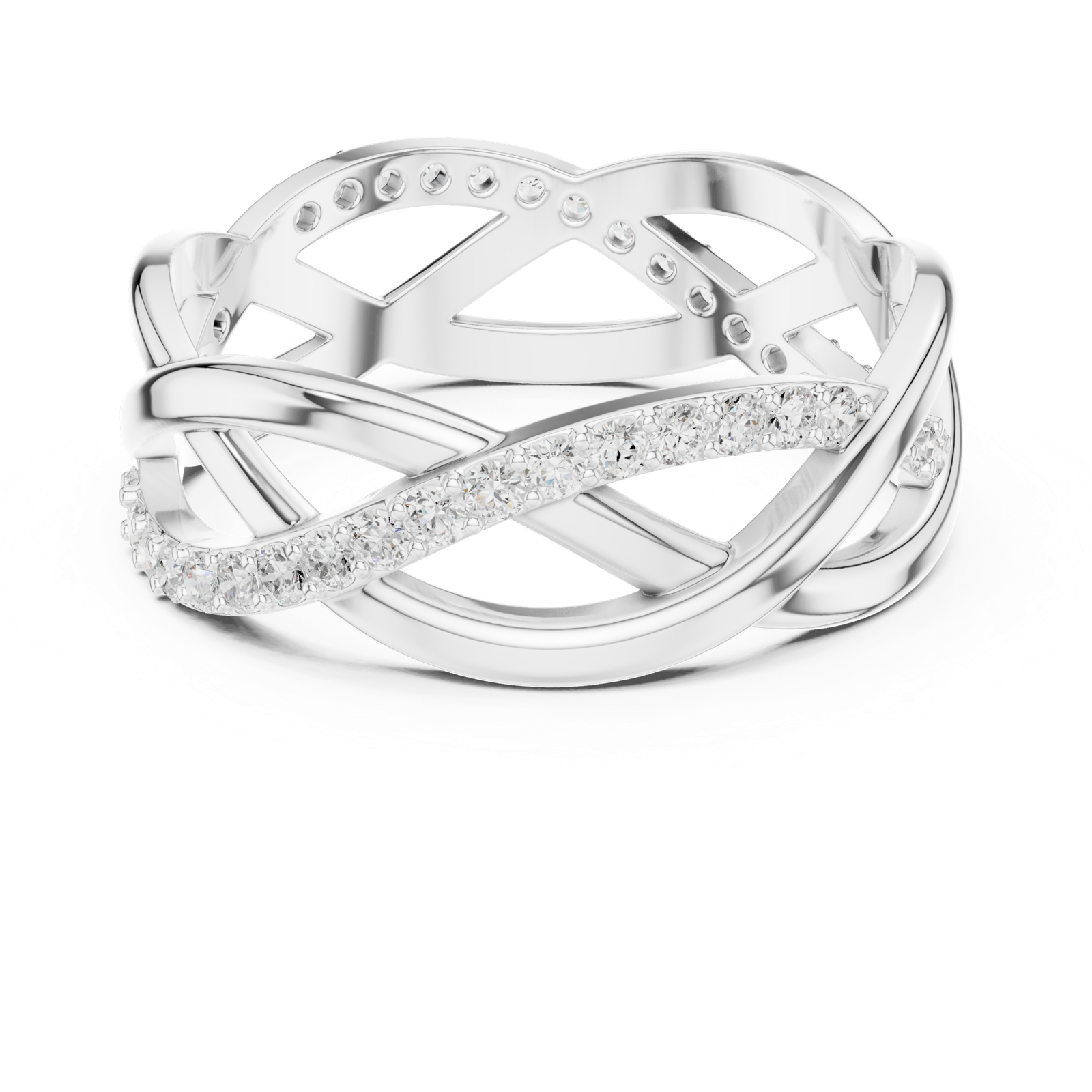 Gold Ring L22-R8, White Gold, view 4