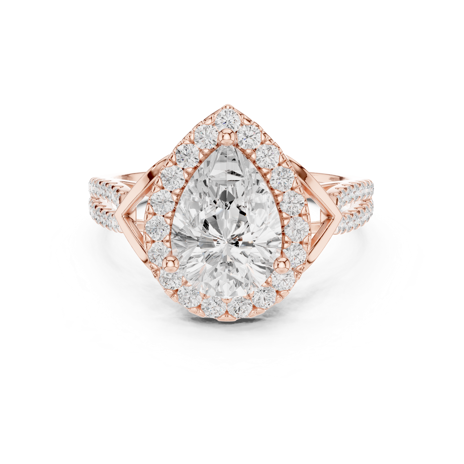 Gold Ring DDLR-397, Rose Gold, view 4