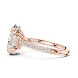 Gold Ring DDLR-260, Oval center stone, Rose Gold, view 3