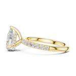 Gold Ring DDLR-161, Pear center stone, Yellow Gold, view 3