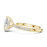 Gold Ring DDLR-161, Pear center stone, Yellow Gold, view 3
