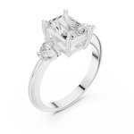 Gold Jewelry L35-66, Radiant center stone, White Gold, view 2