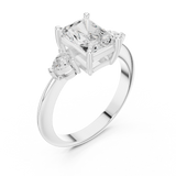 Gold Jewelry L35-66, Radiant center stone, White Gold, view 2