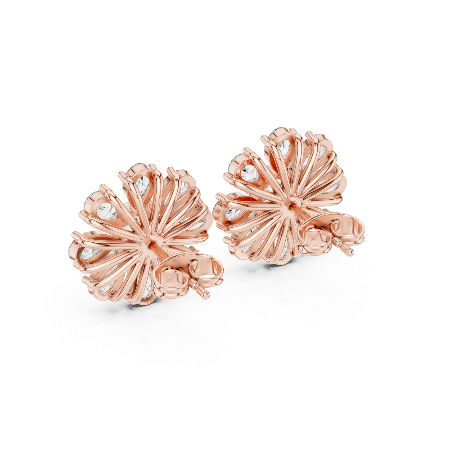 Gold Earrings AER-44, Rose Gold, view 3