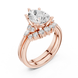 Gold Ring DDLR-440, Pear center stone, Rose Gold, view 2