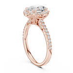 Gold Ring DDLR-255, Oval center stone, Rose Gold, view 1