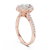 Gold Ring DDLR-255, Oval center stone, Rose Gold, view 1