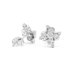 Gold Earrings 9-10004E, White Gold, view 1