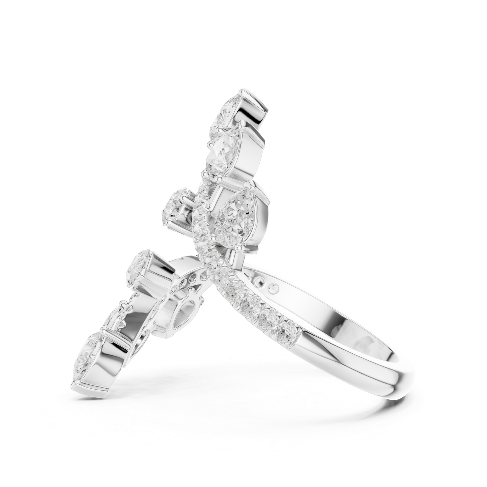Gold Ring DDLR-852, White Gold, view 3
