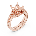 Gold Ring DDLR-440, Asscher center stone, Rose Gold, view 2