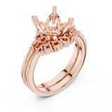 Gold Ring DDLR-440, Asscher center stone, Rose Gold, view 2