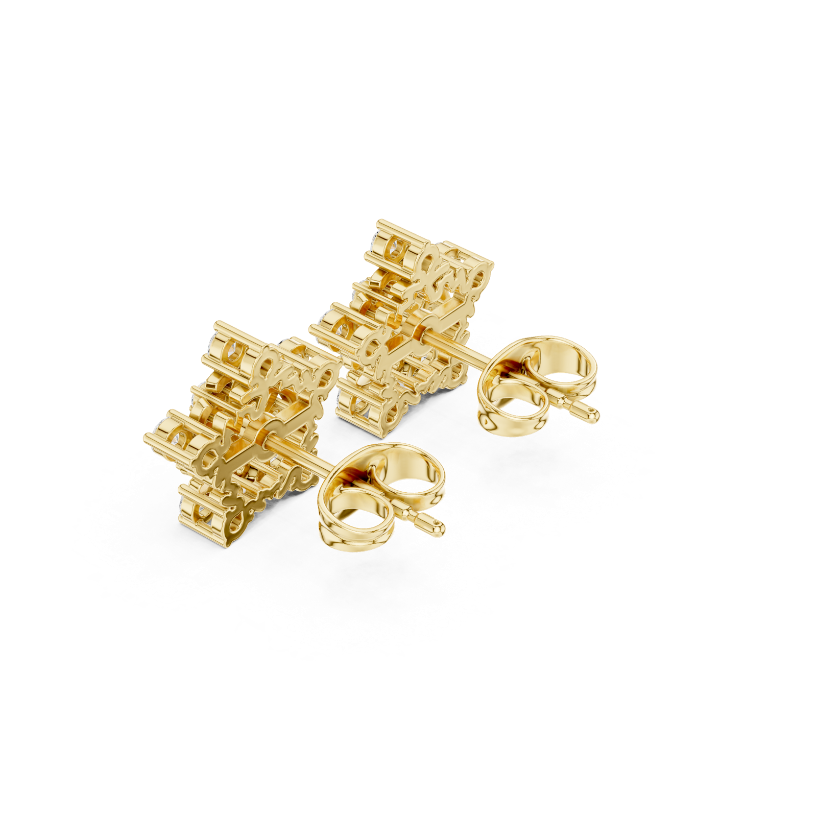 Gold Earrings AVBER, Yellow Gold, view 2