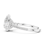 Gold Ring DDLR-255, Pear center stone, White Gold, view 3