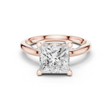 Gold Ring DDLR-175, Princess center stone, Rose Gold
