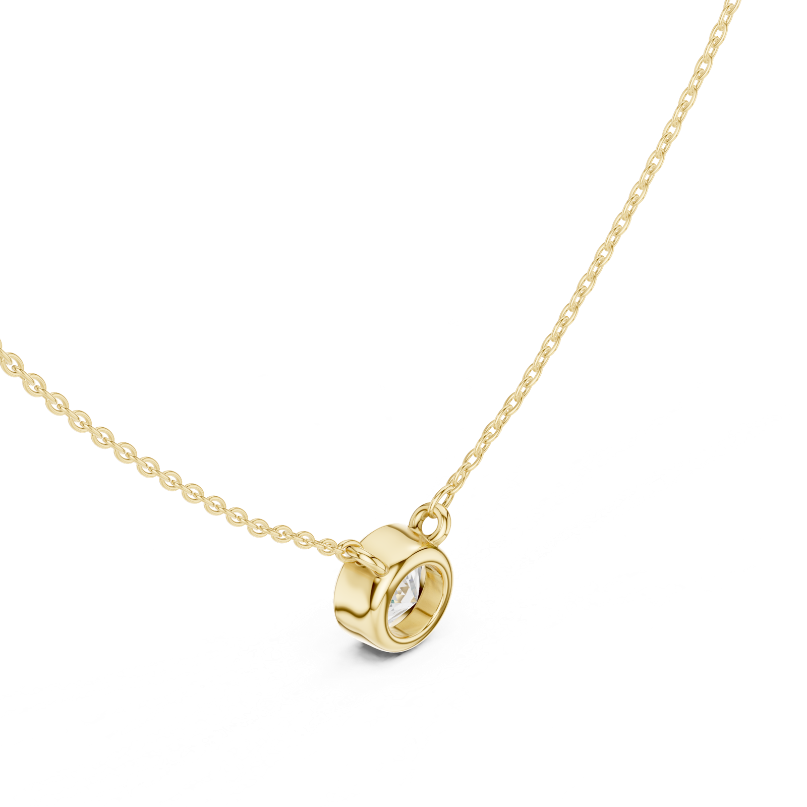 Gold Jewelry DDPS-001, Round center stone, Yellow Gold, view 2