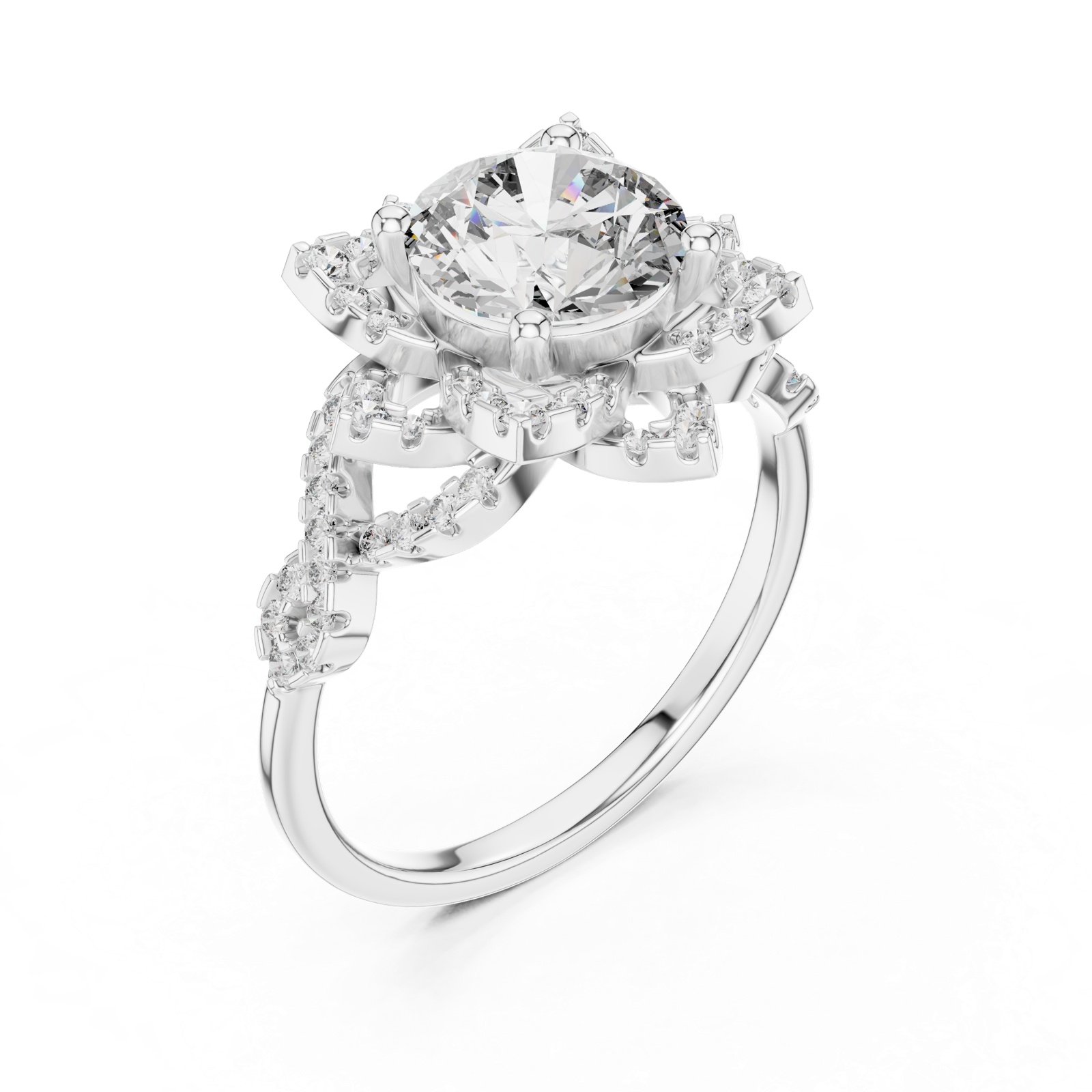 Gold Ring DDLR-061, White Gold, view 2