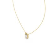 14K Solid Gold Lab Diamond Solitaire Pendant Necklace, Yellow Gold, view 2