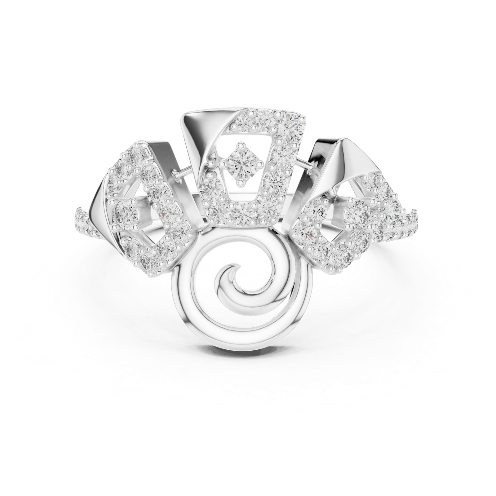 Gold Ring LR-01 (70), White Gold, view 4