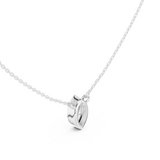 Gold Jewelry DDPS-001, Marquise center stone, White Gold, view 2
