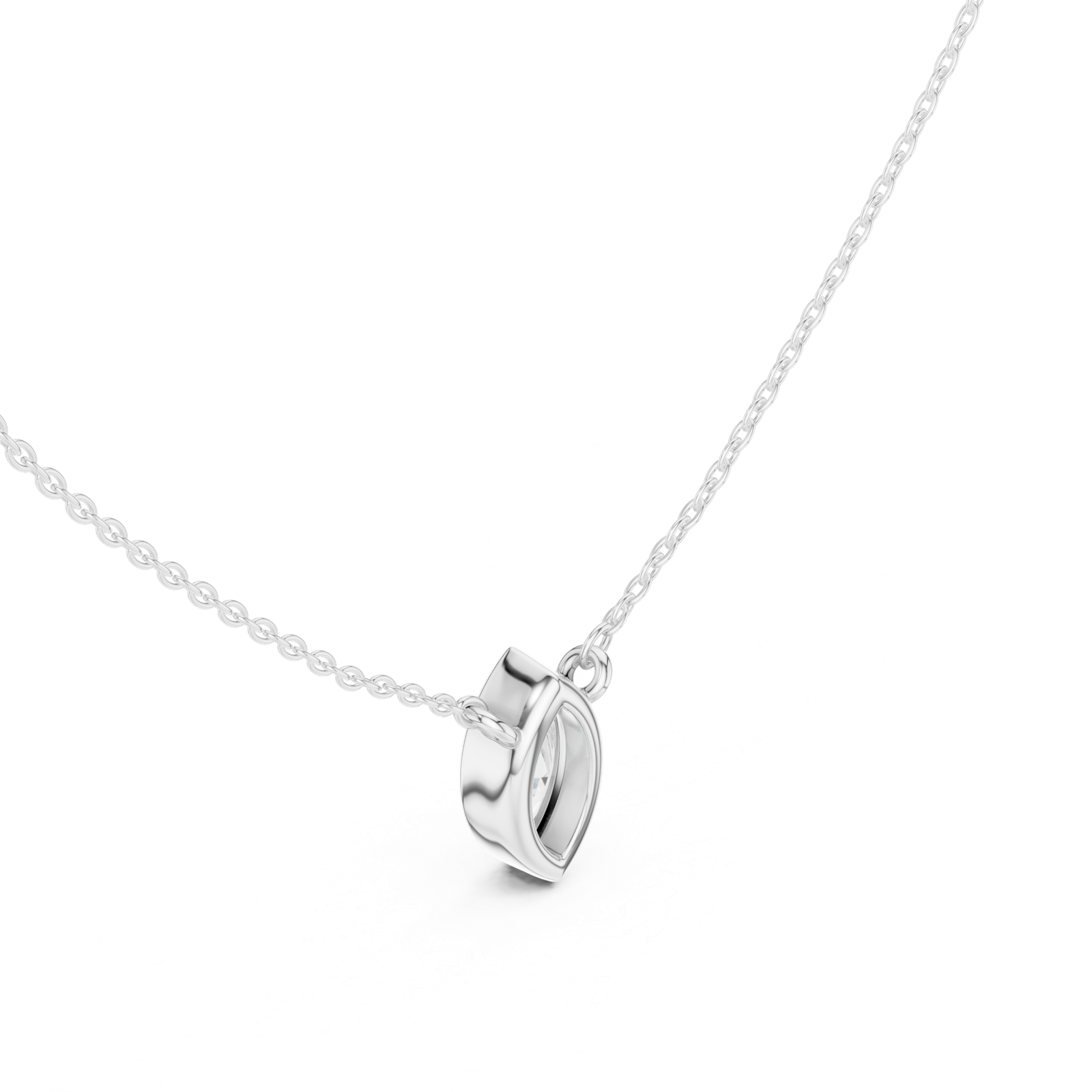 Gold Jewelry DDPS-001, Marquise center stone, White Gold, view 2