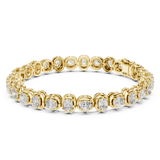 14K Solid Gold Lab Diamond Bracelet, Yellow Gold, view 1