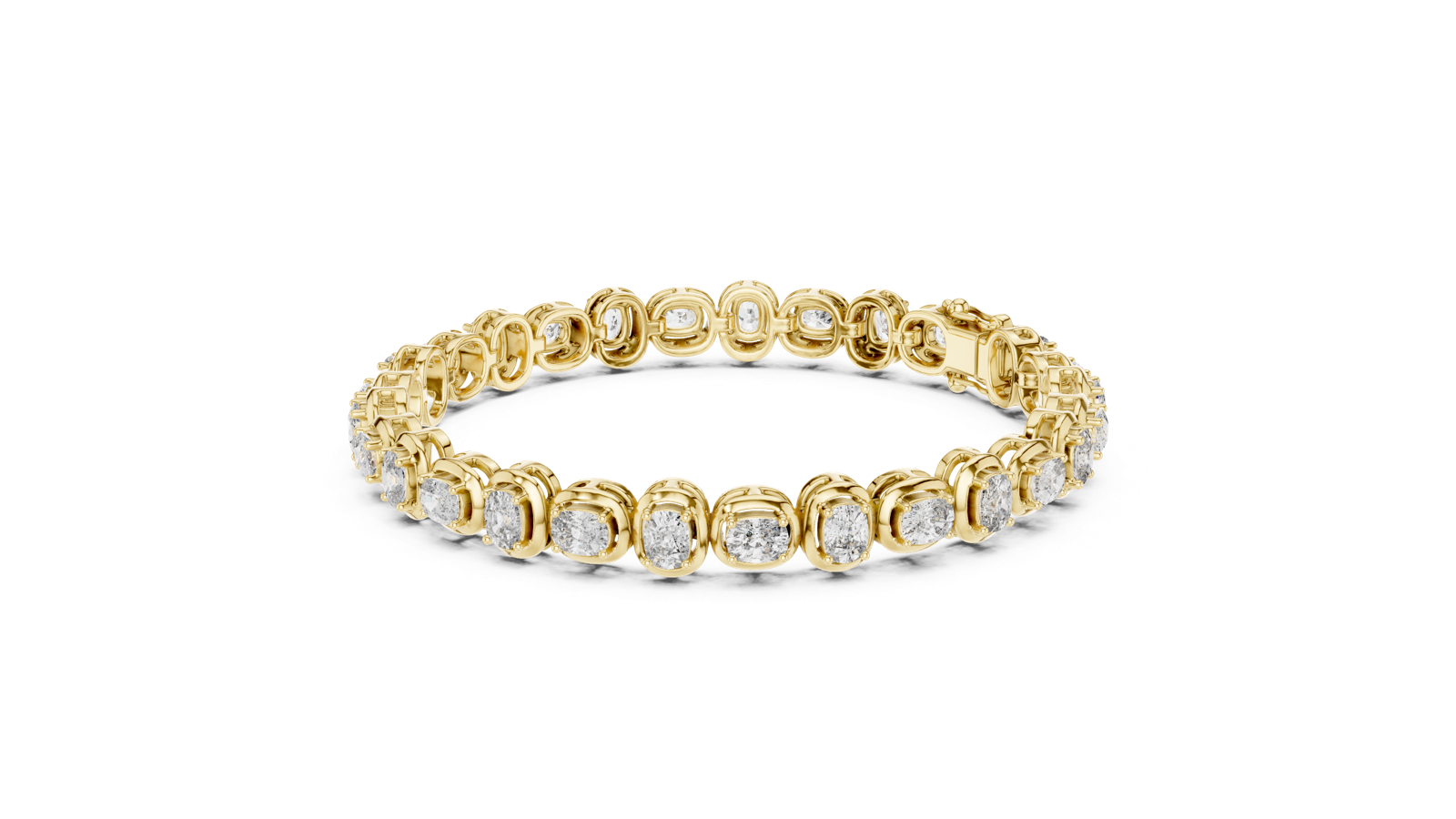 14K Solid Gold Lab Diamond Bracelet, Yellow Gold, view 1