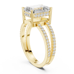 Gold Jewelry, Emerald center stone, Yellow Gold, view 1