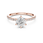 Gold Jewelry L36-15, Round center stone, Rose Gold, view 4