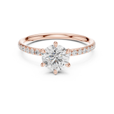 Gold Jewelry L36-15, Round center stone, Rose Gold, view 4