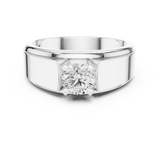 14K Solid Gold Lab Diamond Solitaire Ring, White Gold, view 4