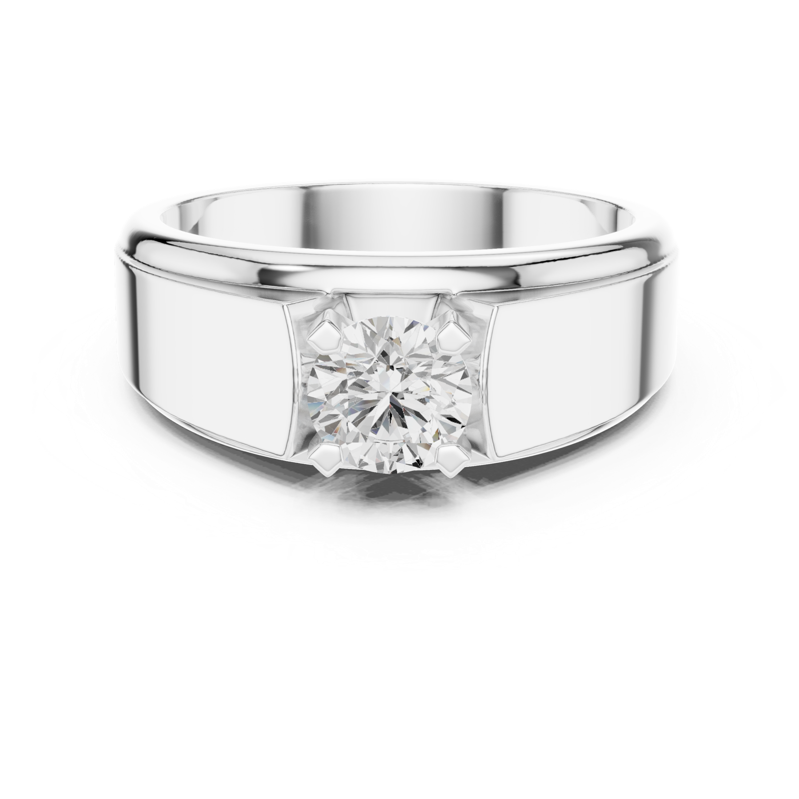 14K Solid Gold Lab Diamond Solitaire Ring, White Gold, view 4