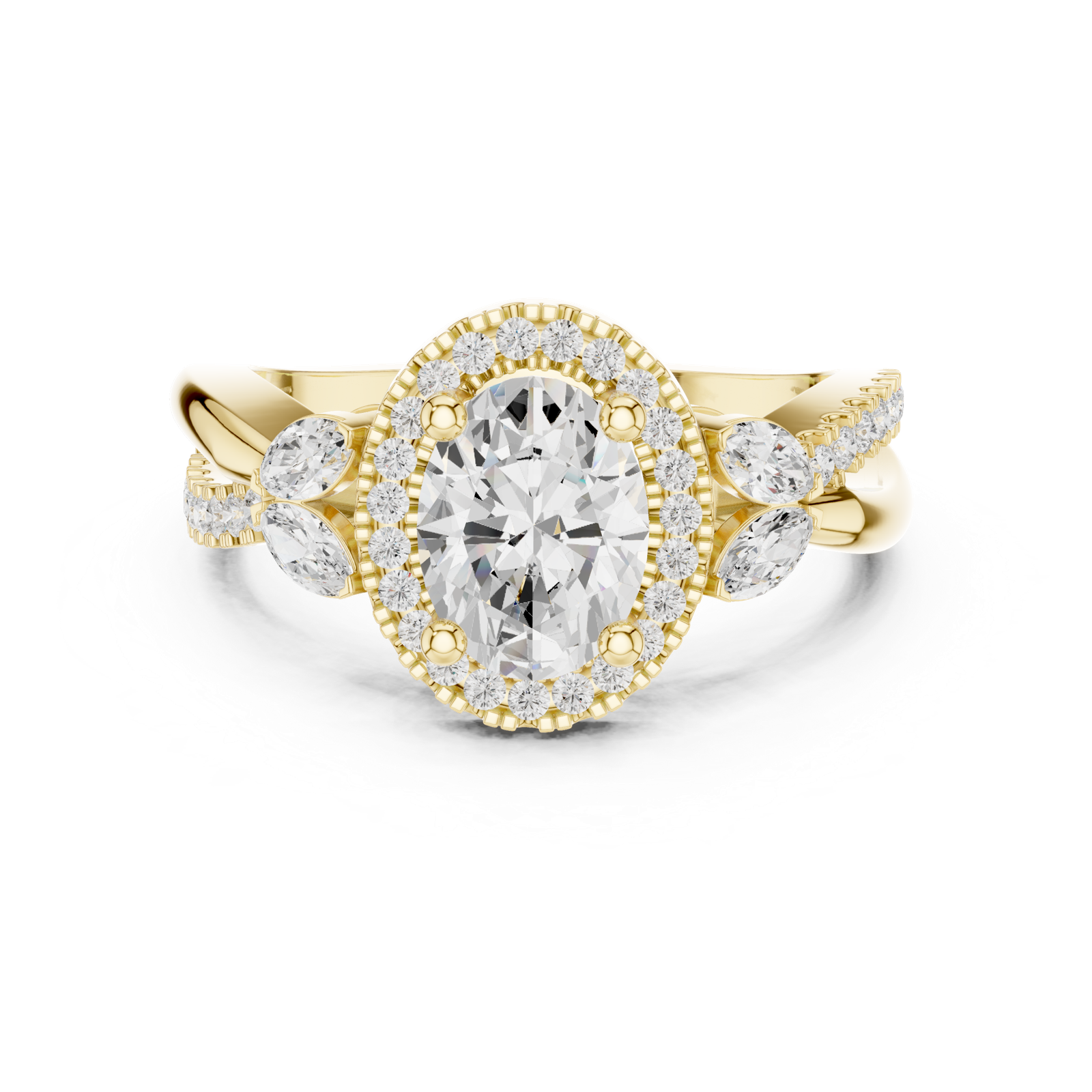 Gold Ring DDLR-416, Yellow Gold, view 4