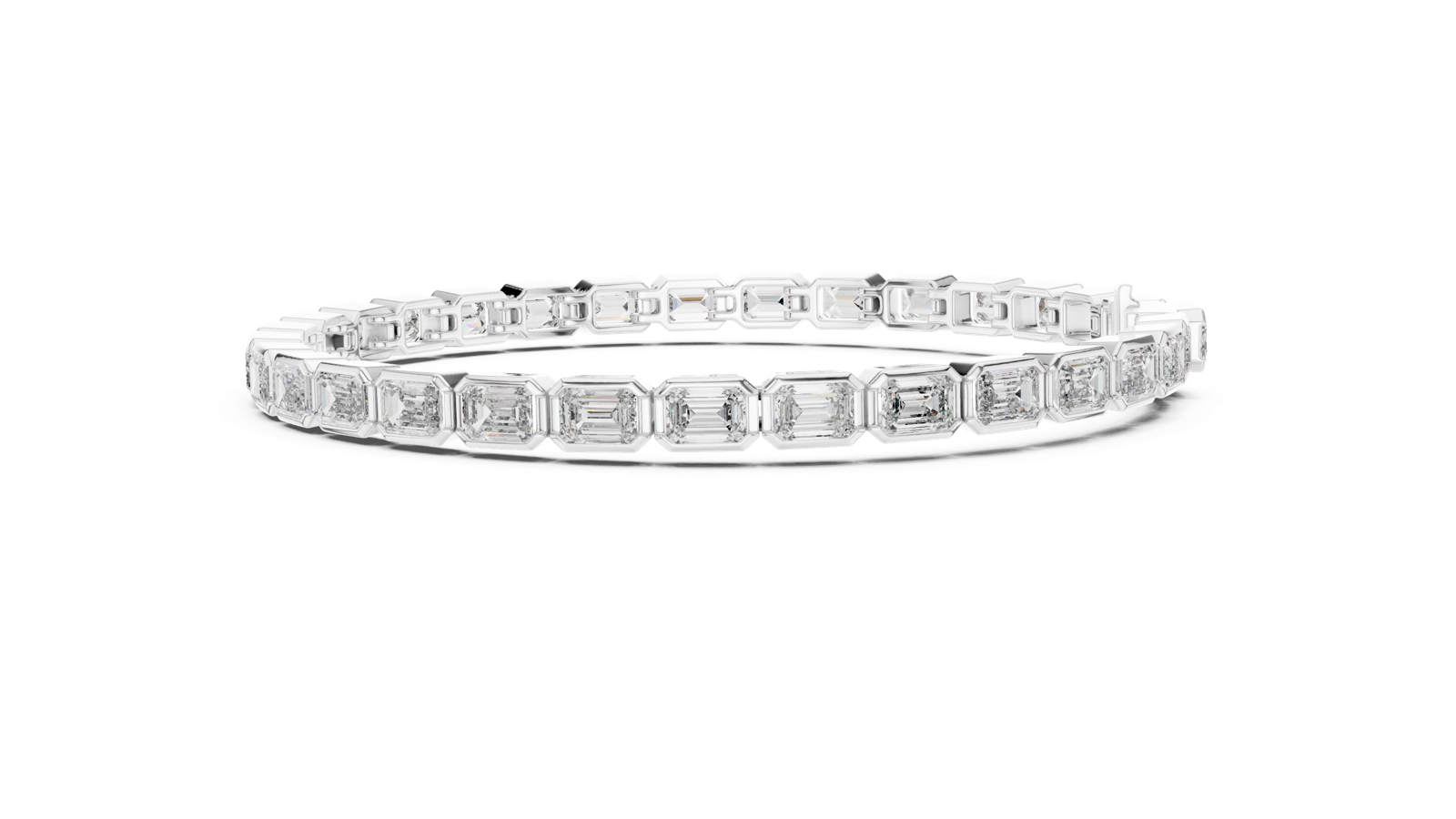 14K Solid Gold Lab Diamond Bracelet, White Gold, view 3