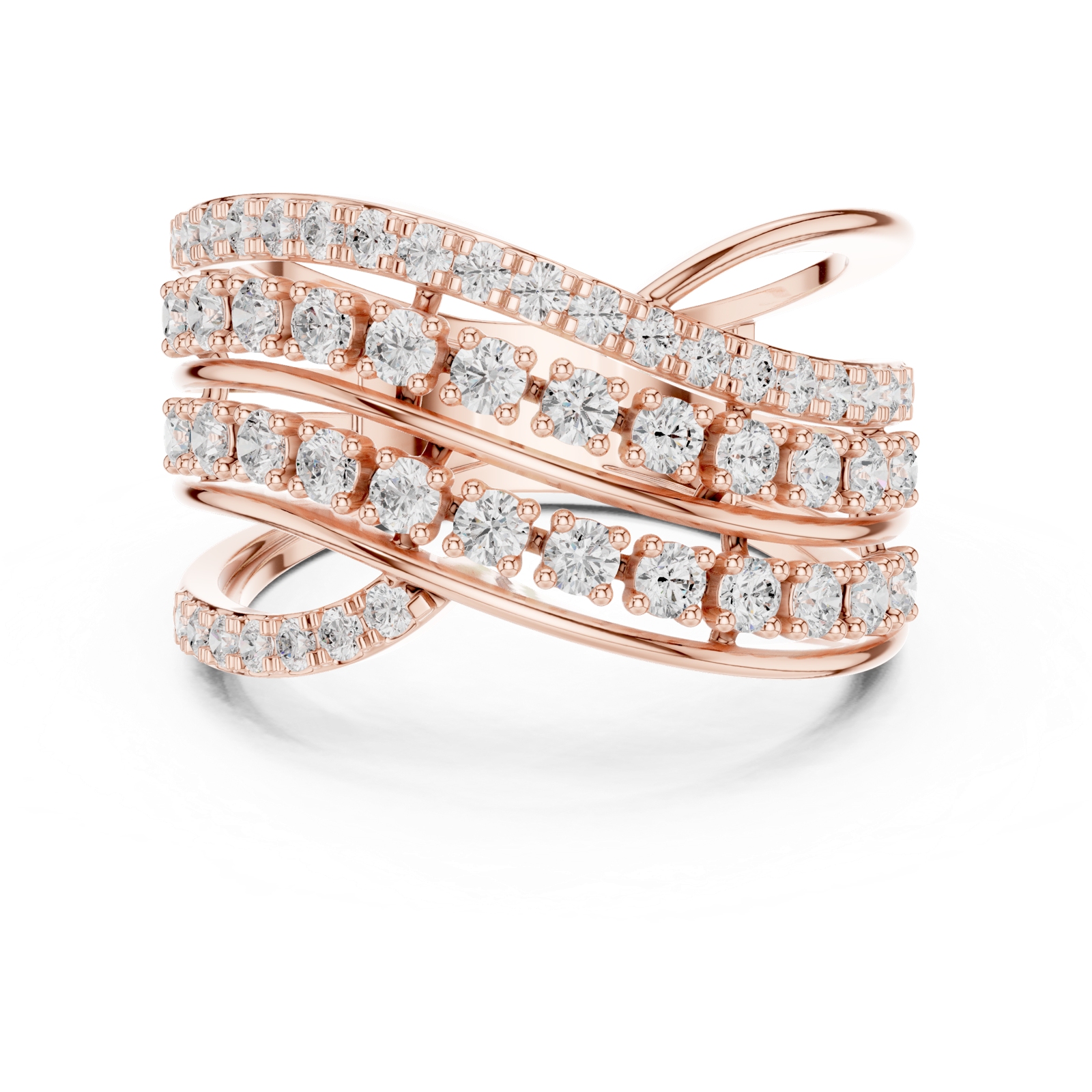 Gold Ring DDLR-820, Rose Gold, view 4