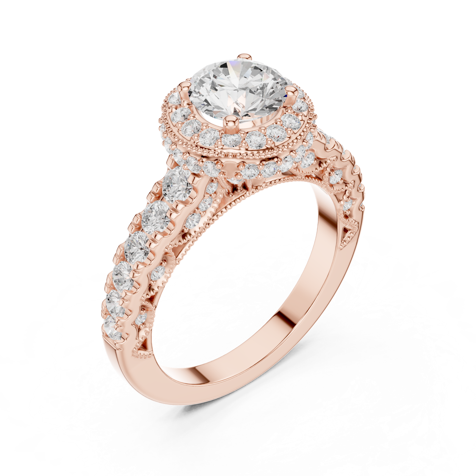 Gold Ring DDLR-778, Rose Gold, view 2