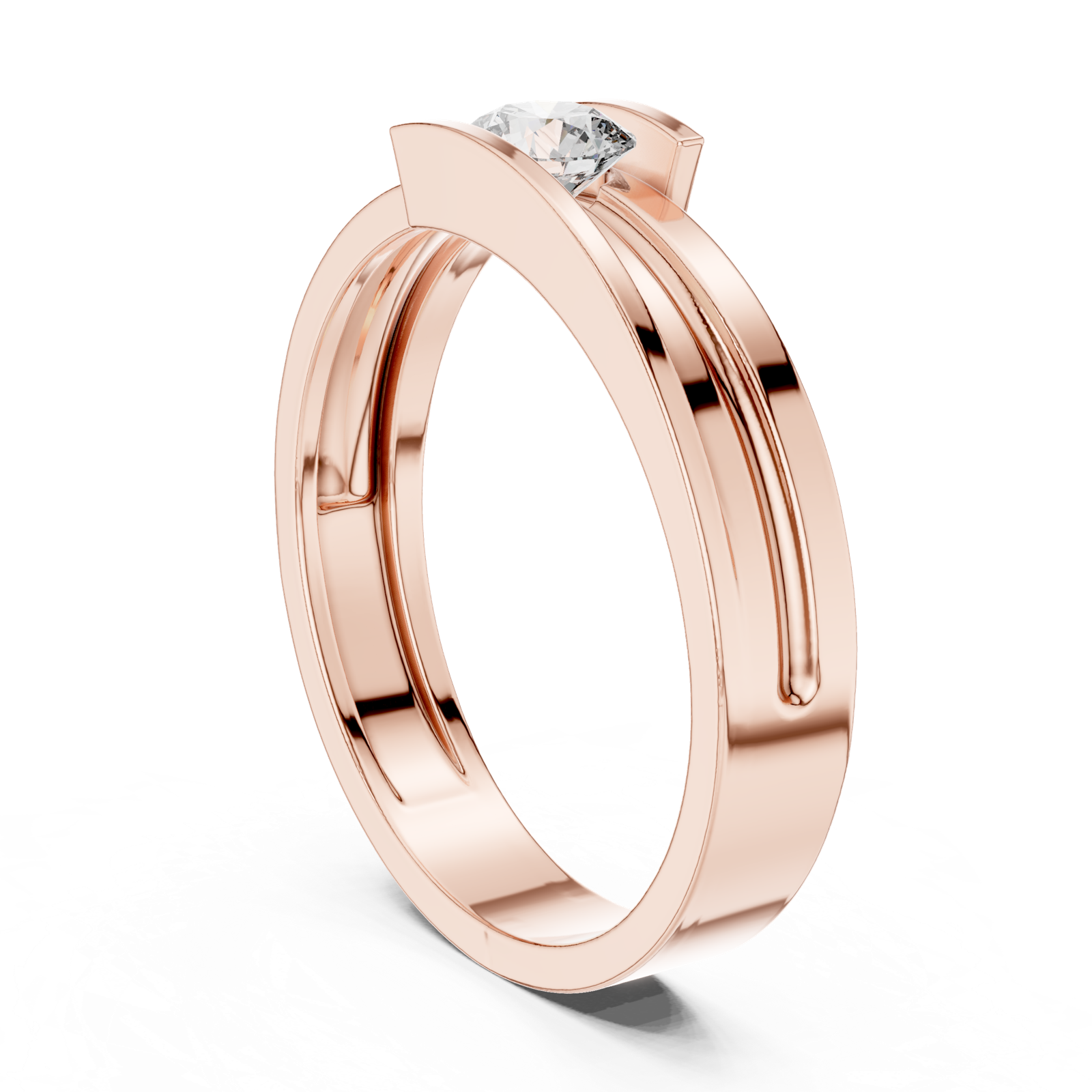 Gold Ring HLR-05 3MM, Rose Gold, view 1