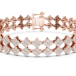 14K Solid Gold Lab Diamond Bracelet, Rose Gold, view 4