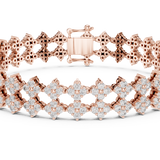 14K Solid Gold Lab Diamond Bracelet, Rose Gold, view 4