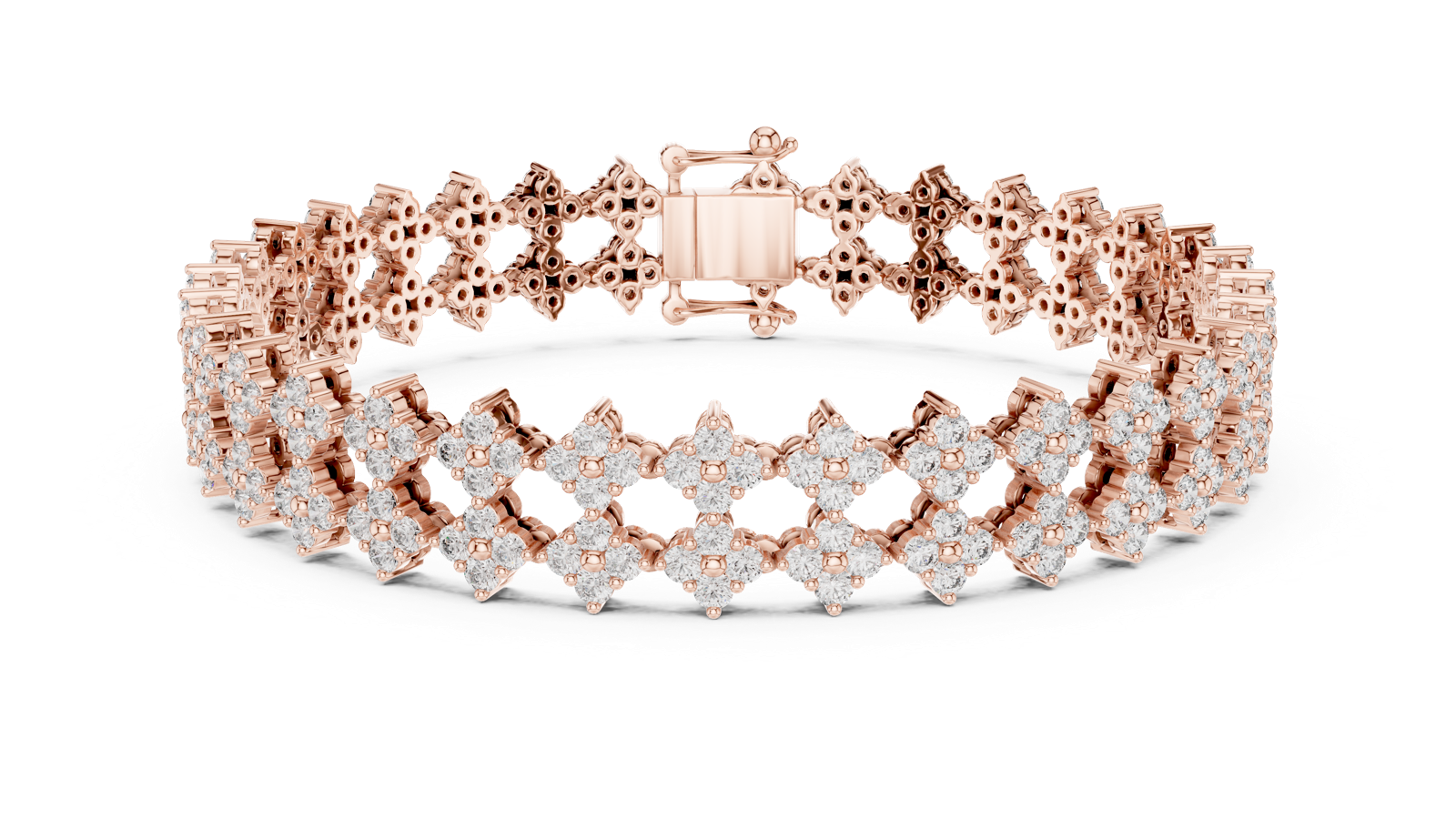 14K Solid Gold Lab Diamond Bracelet, Rose Gold, view 4