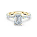 Gold Ring DDLR-165, Emerald center stone, Yellow Gold