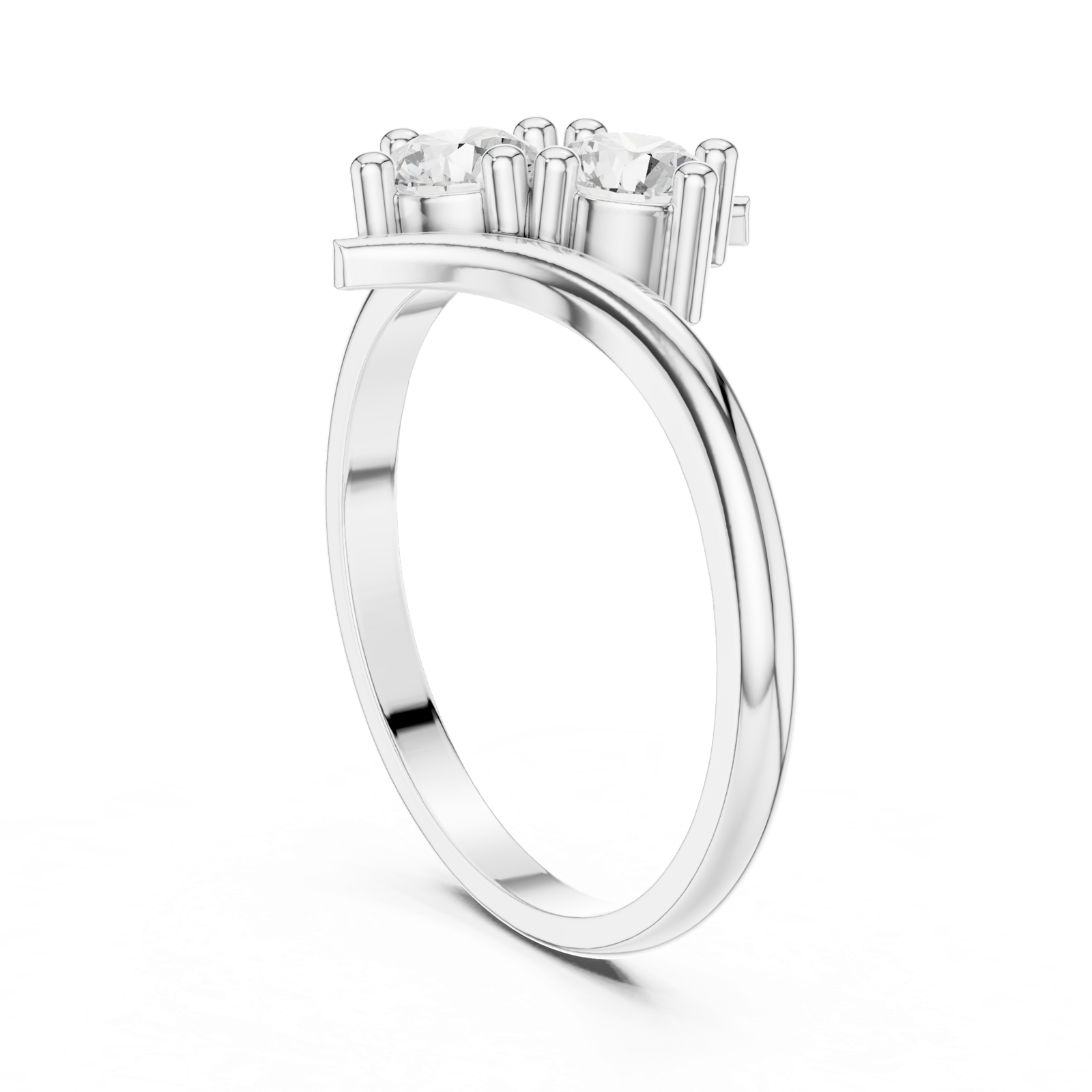 Gold Ring HLR-74, White Gold, view 1