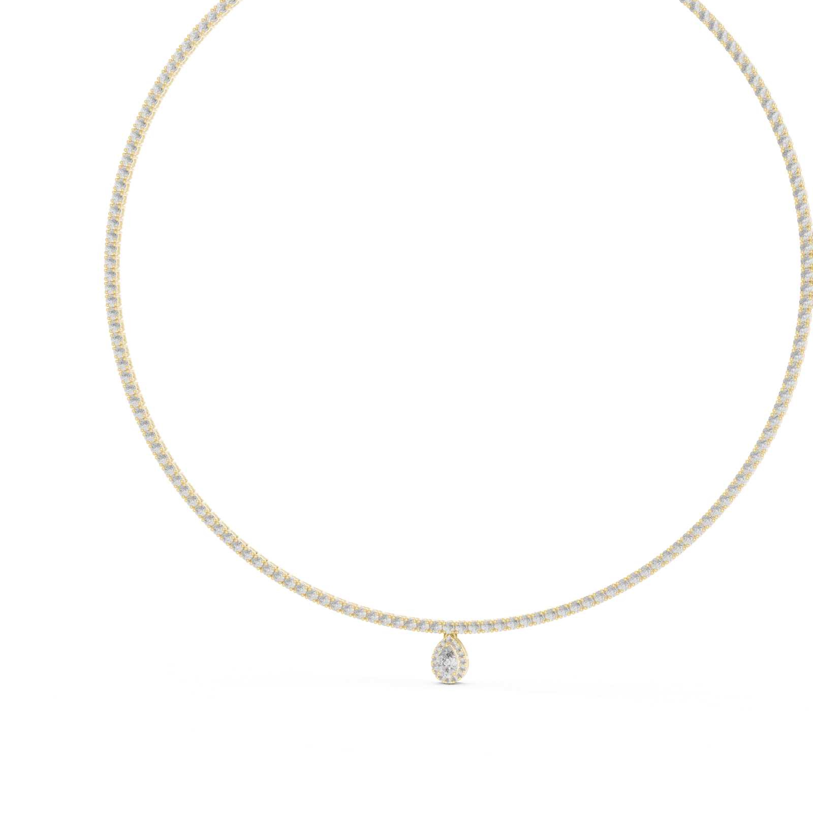 14K Solid Gold Lab Diamond Solitaire Pendant Necklace, Yellow Gold, view 2