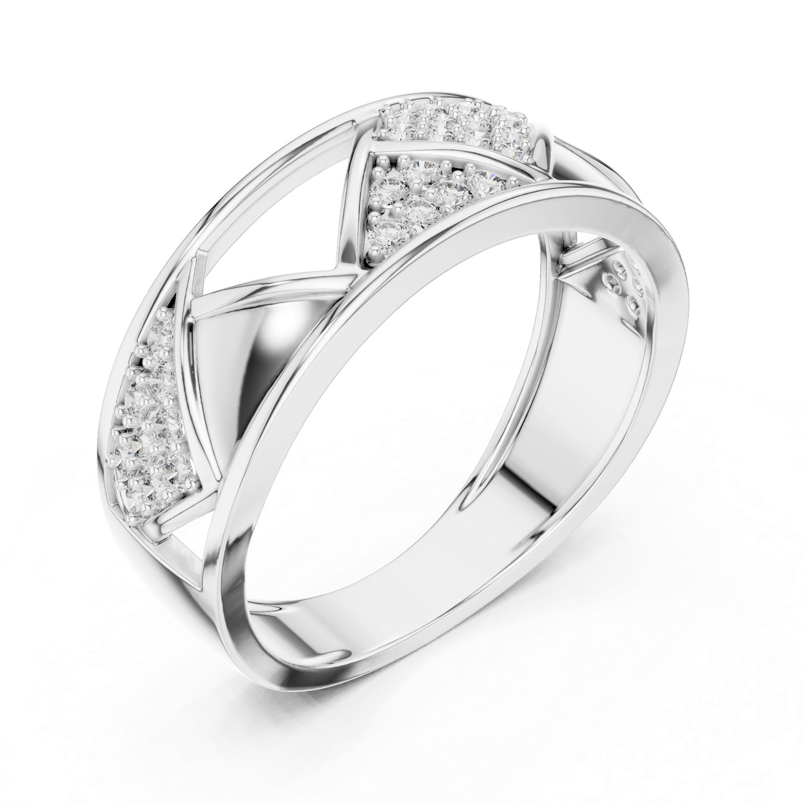 Gold Ring LR-01 (7), White Gold, view 2