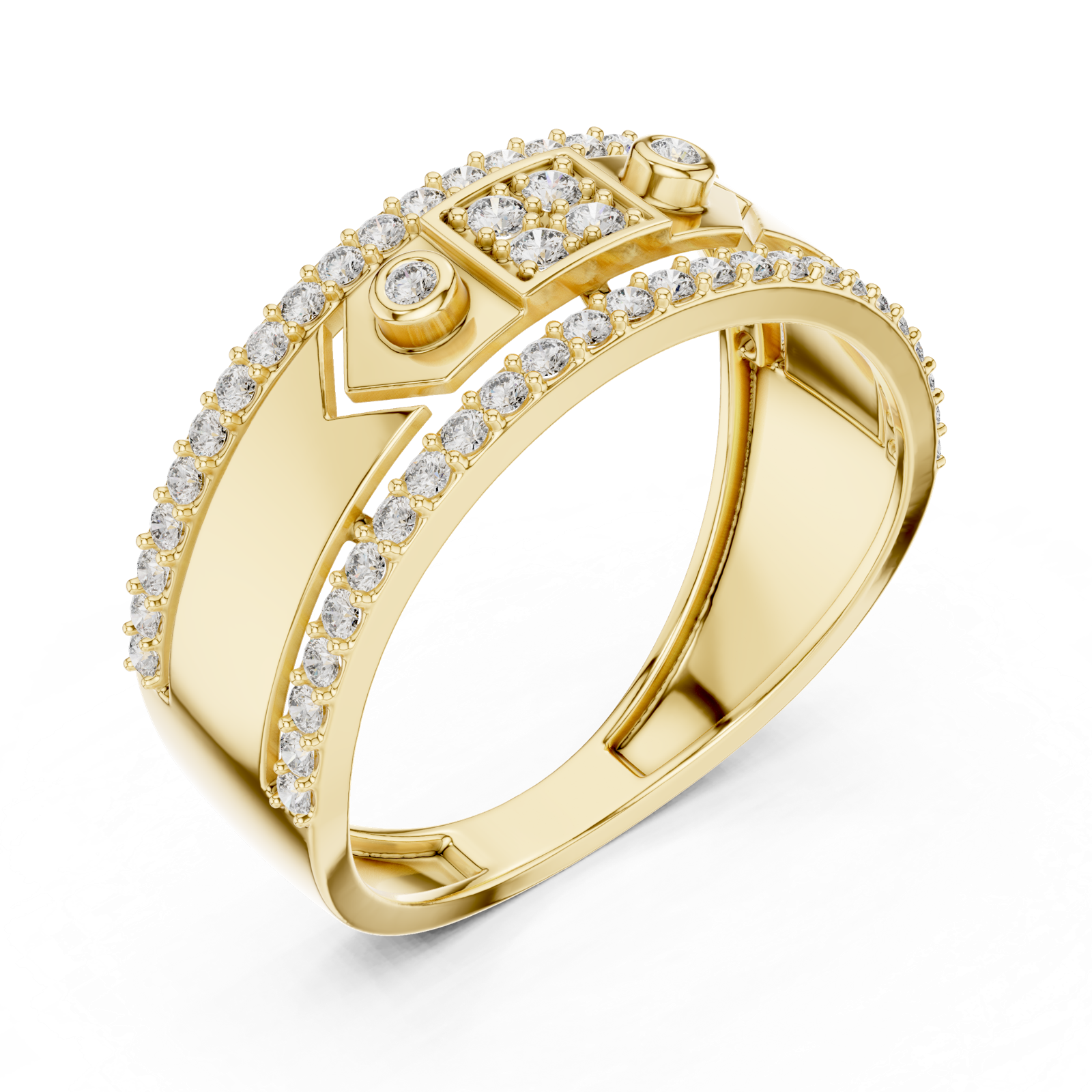 Gold Ring LR-01 (49), Yellow Gold, view 2