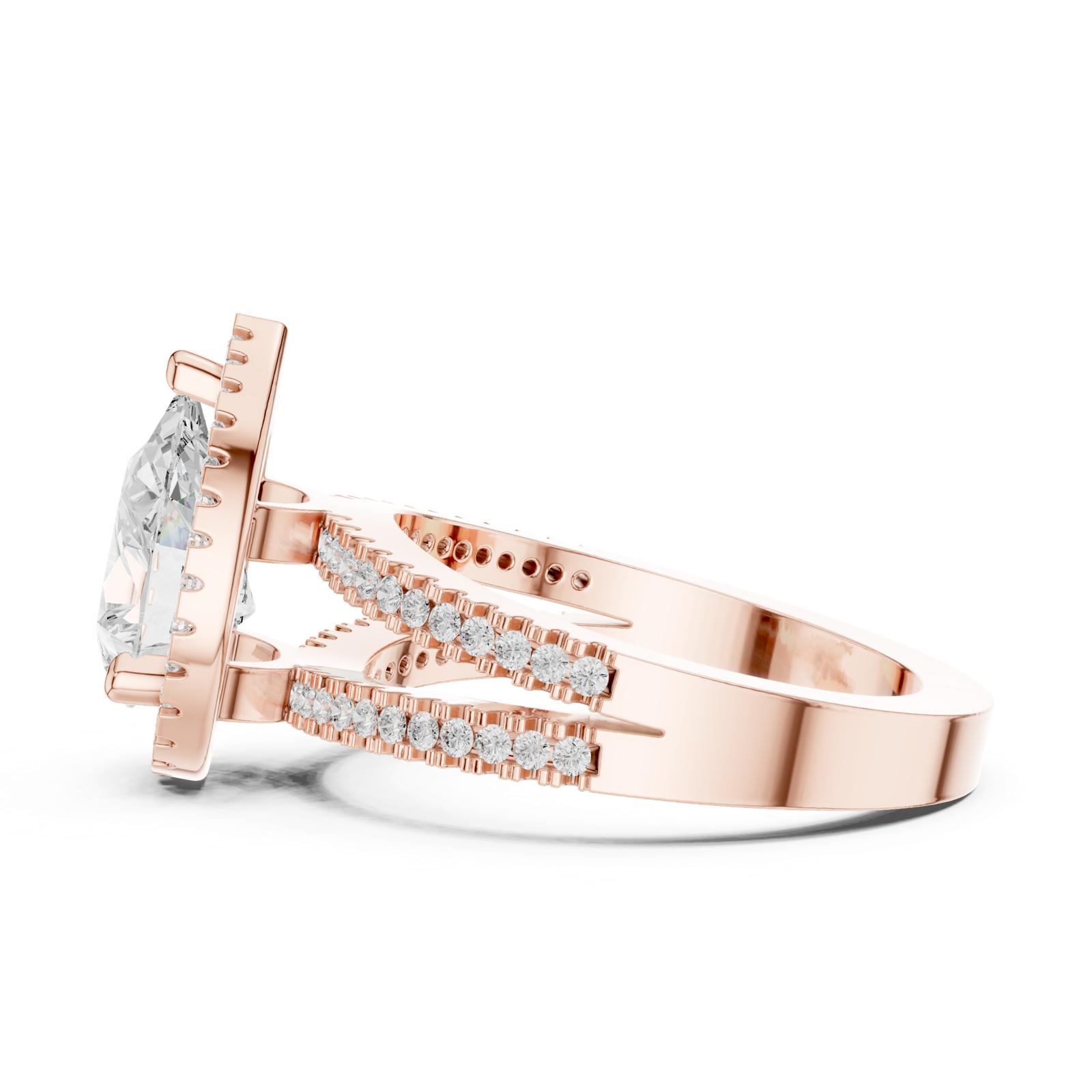 Gold Ring DDLR-350, Rose Gold, view 3