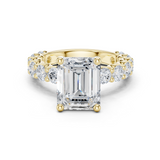 Gold Ring DDLR-087, Emerald center stone, Yellow Gold